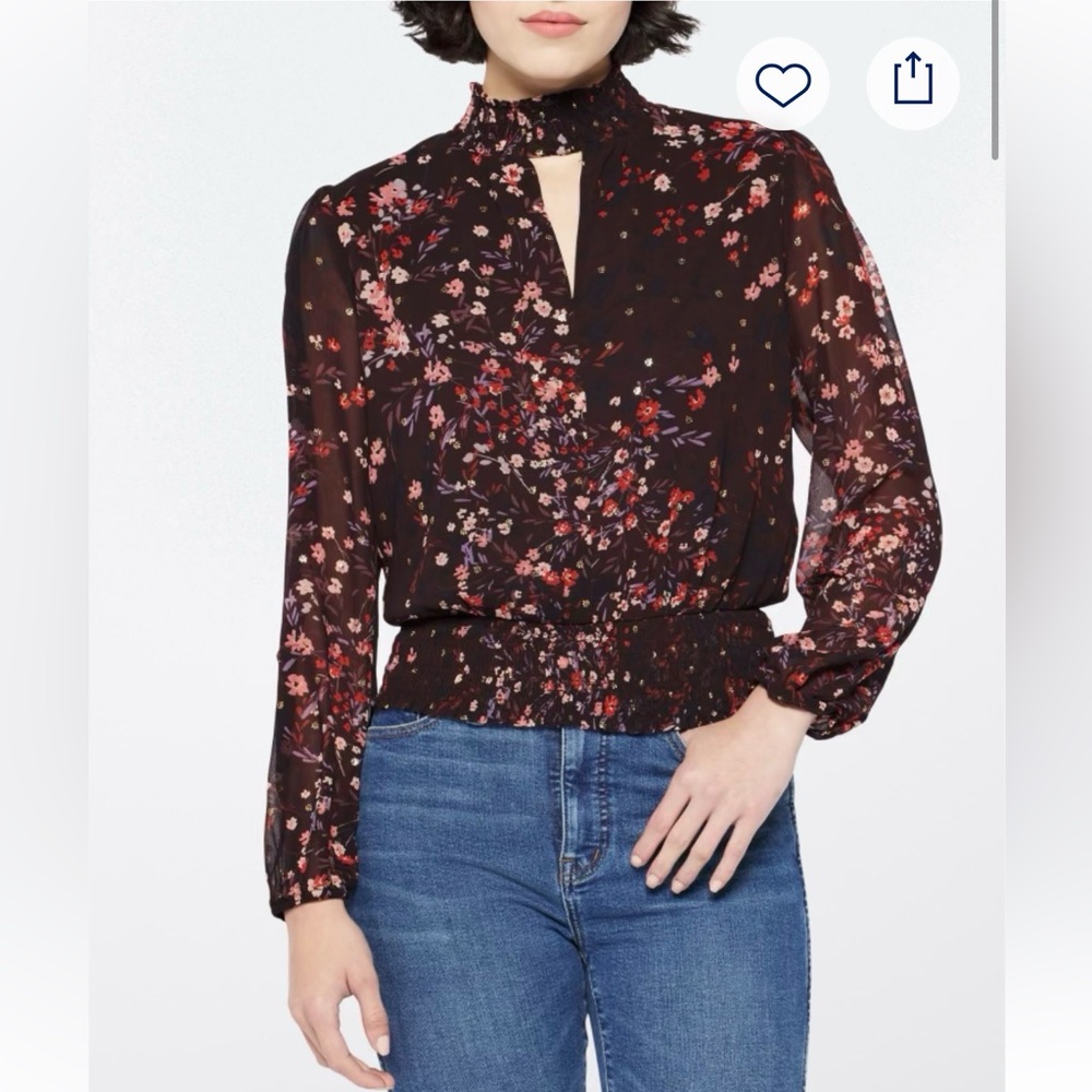 Nine Britton Floral Collington Smocked Detail Blouse shirt top